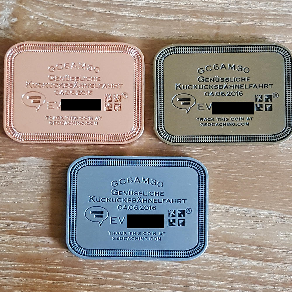 Lot De 3 Geocoins Kuckucksbähnel 2016 - Pathtag Alt - Pour Le Géocaching - Non Activés